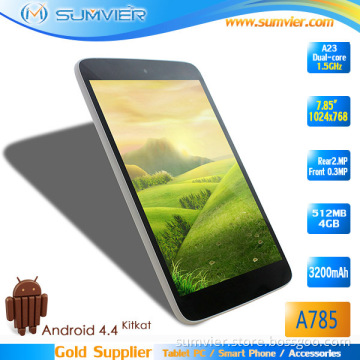 7.85 Inch Dual Core Allwinner A23 ROM 4GB Android Tablet PC (A785)